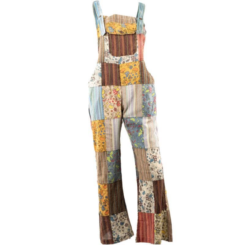 COTTON MUSHROOM OVERALLS: MEDIUM/LARGE