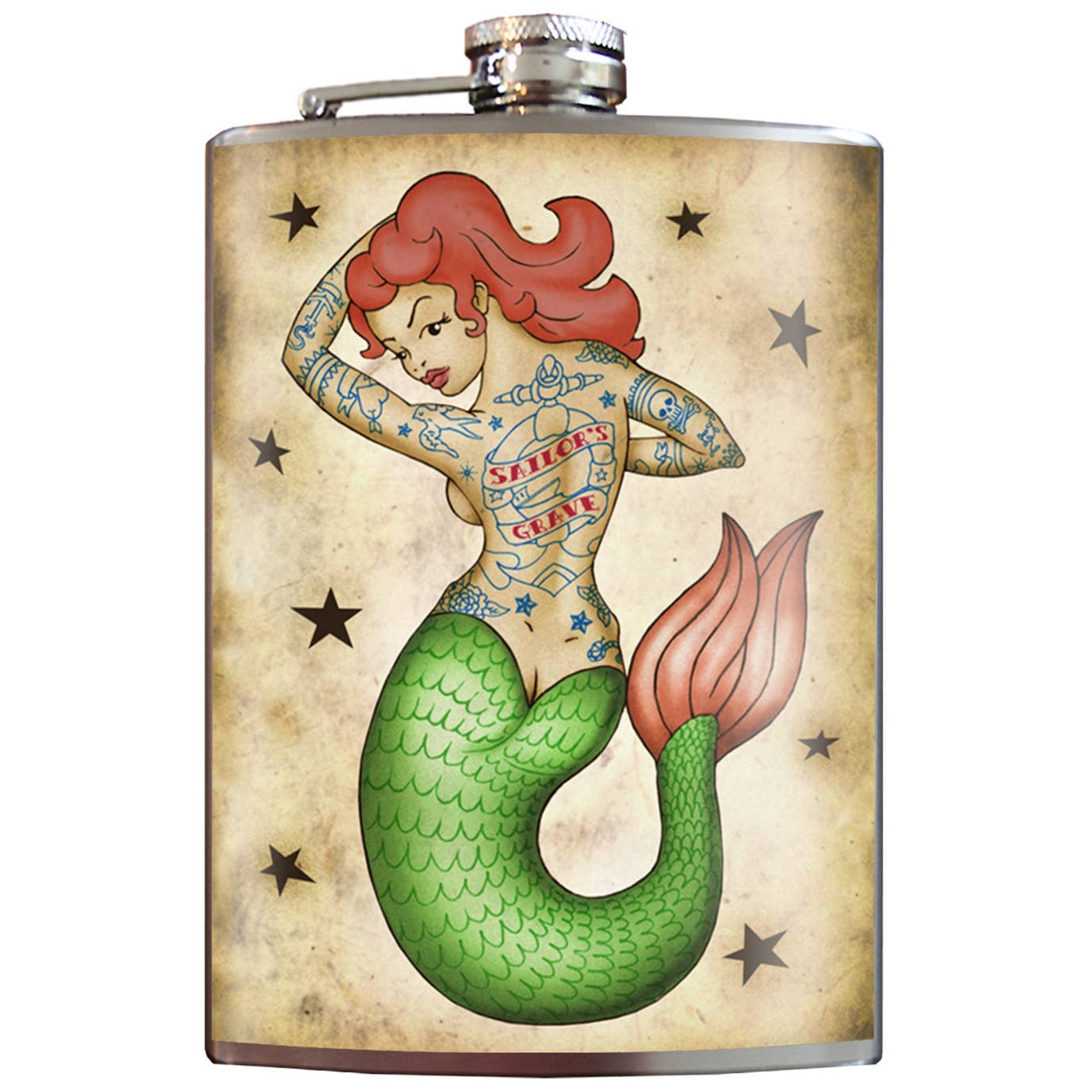 Flask - Tattooed Mermaid