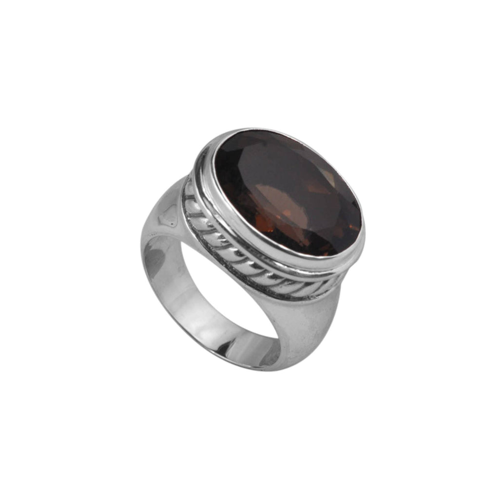 Sterling Silver Smoky Quartz Ring Size 7 – Kamaron Bali