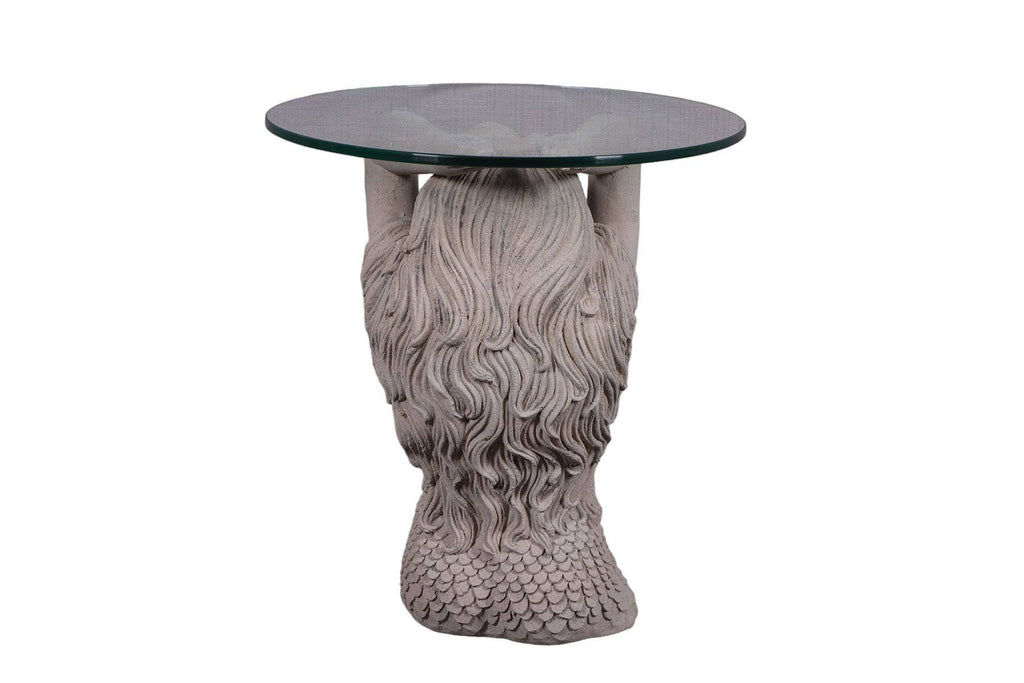 Large Mermaid end table in Roman Stone finish