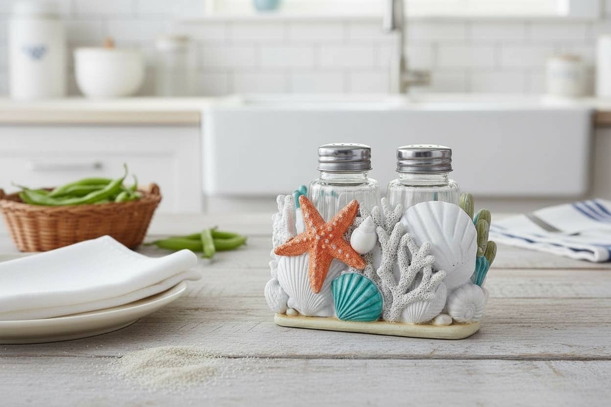 Seaside Splendor Starfish Salt and Pepper Shaker Holder Set