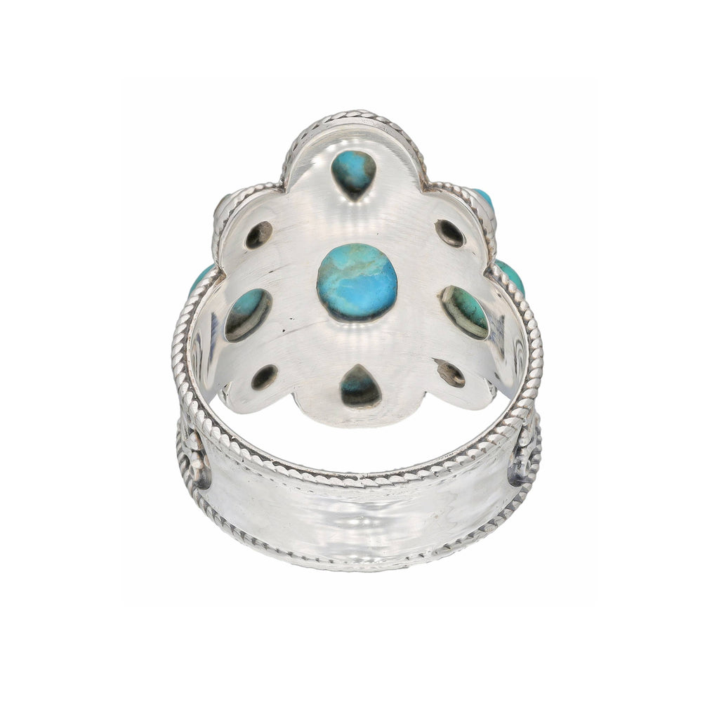 Mohave Turquoise Sterling Silver Statement Rings: 7