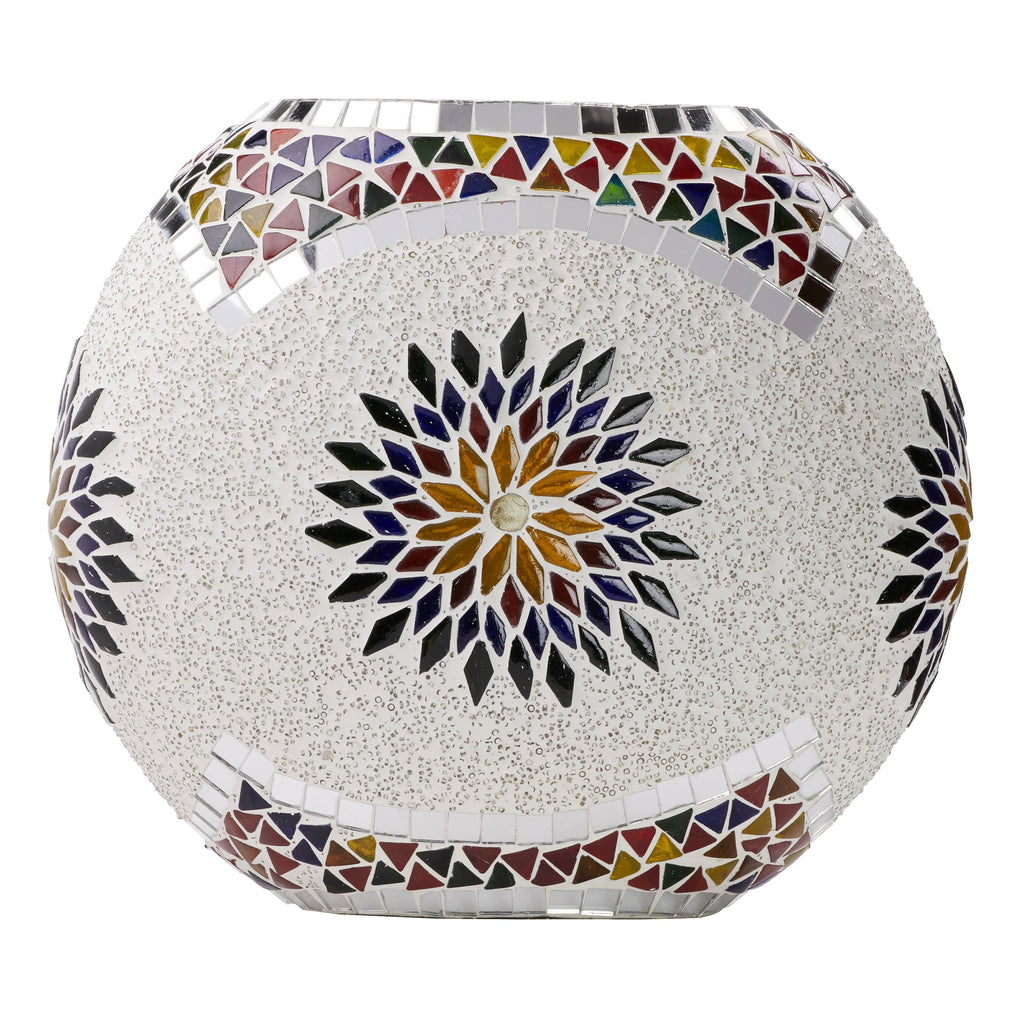 9.5" Geometric Mosaic Glass Oval Globe Accent Lamp