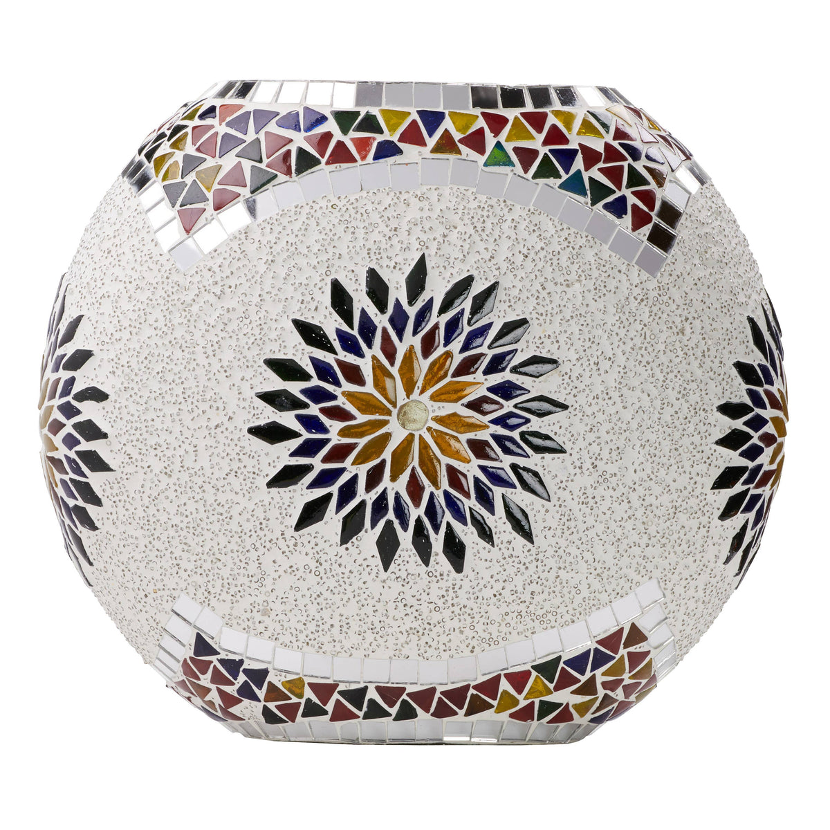 9.5" Geometric Mosaic Glass Oval Globe Accent Lamp