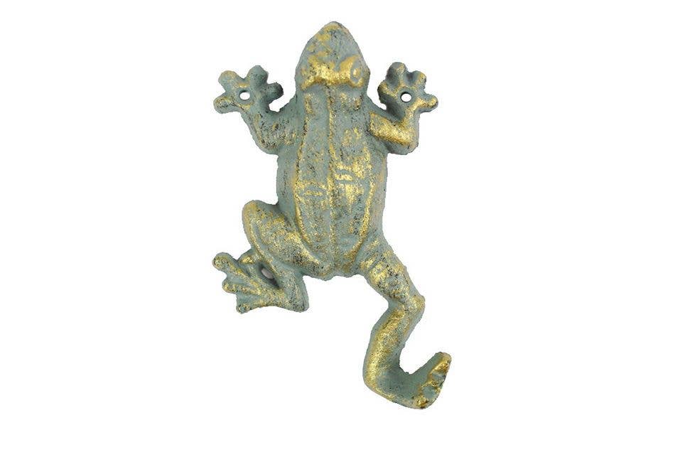 Antique Seaworn Bronze Cast Iron Frog Hook 6"