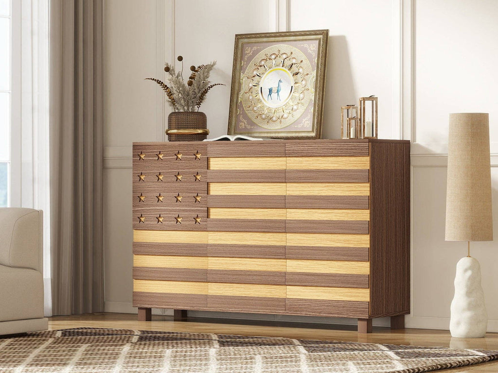 55" Buffet Sideboard Cabinet with Hand-Carved Detail