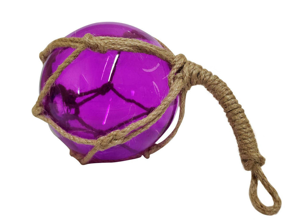 Purple Japanese Glass Ball Fishing Float Decoration Christmas Ornament 4"