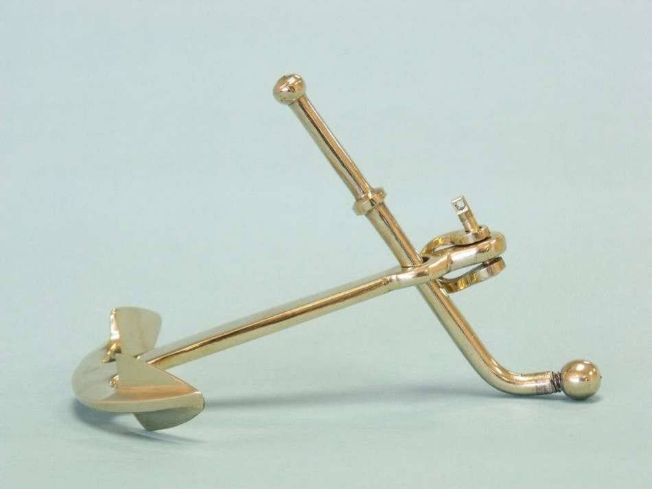 Solid Brass Anchor Paperweight 5"