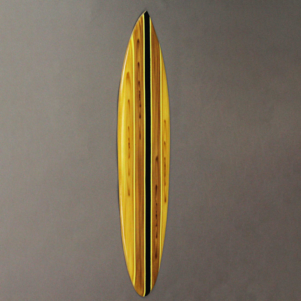 Striped Wooden Surfboard Wall Hanging 39 inch Natural