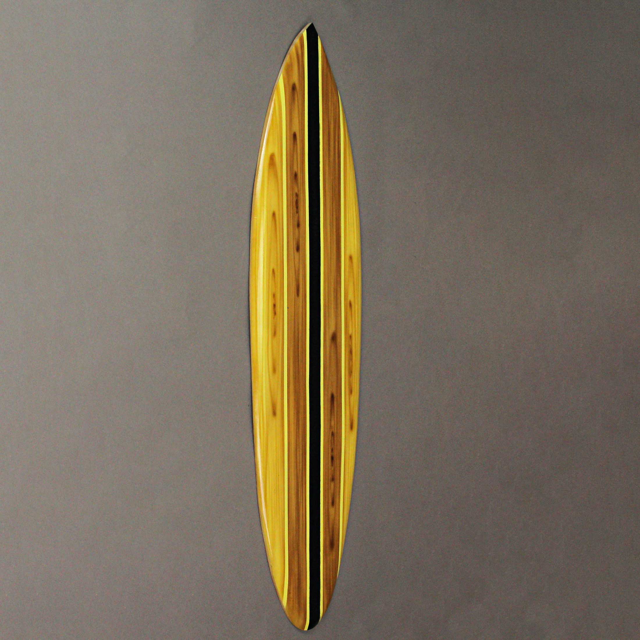Striped Wooden Surfboard Wall Hanging 39 inch Natural