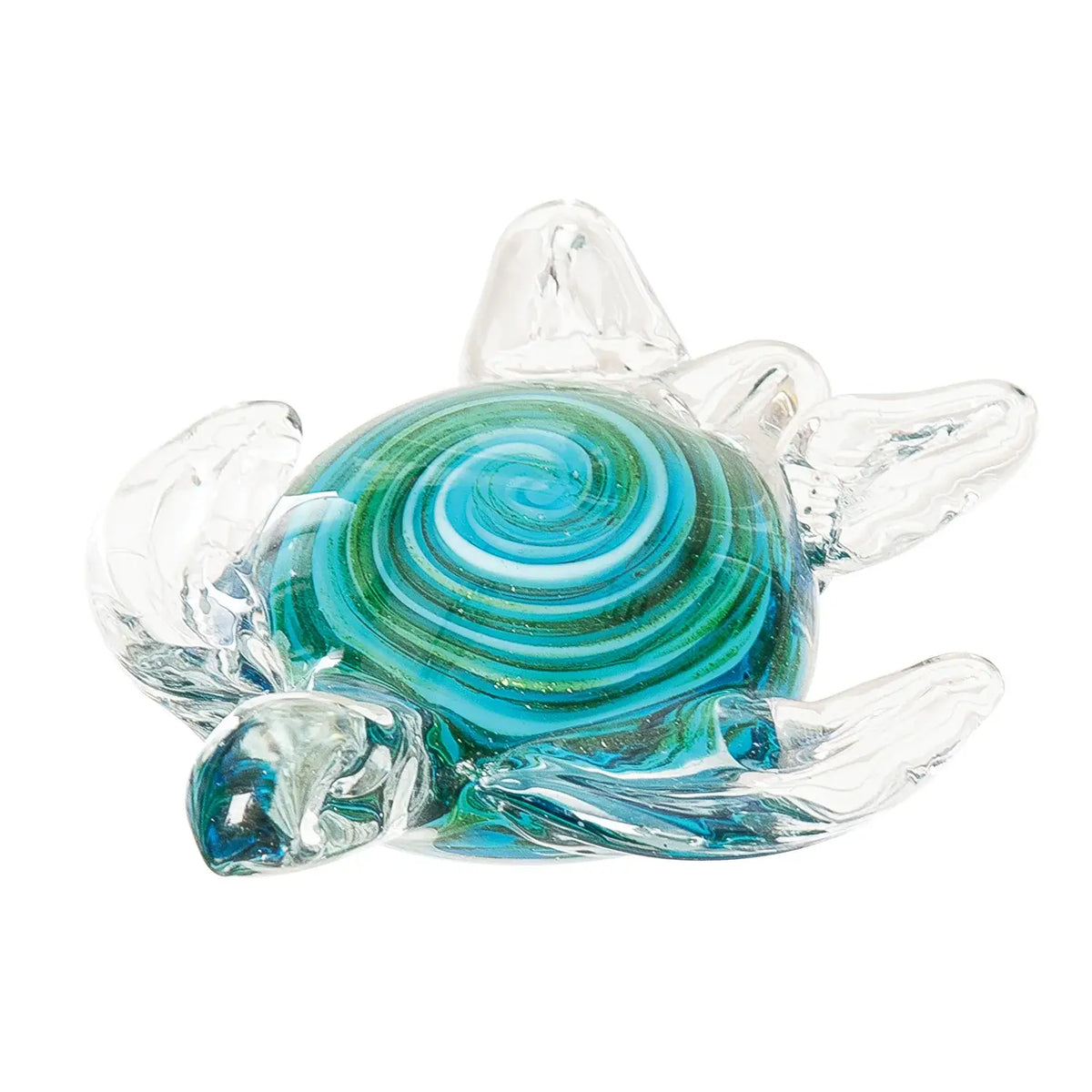 Turtle Blue & Green Art Glass Decorative Figurine