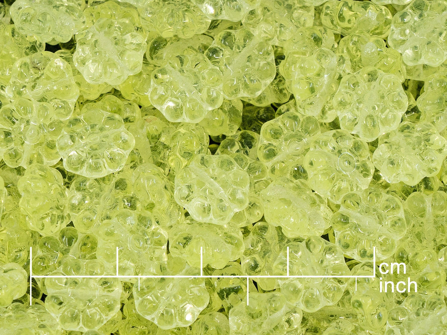 OUTLET 250g Pressed Beads, 9 x 9 mm, Transparent Yellow (111-30377-09x09-80130), Glass, Czech Republic