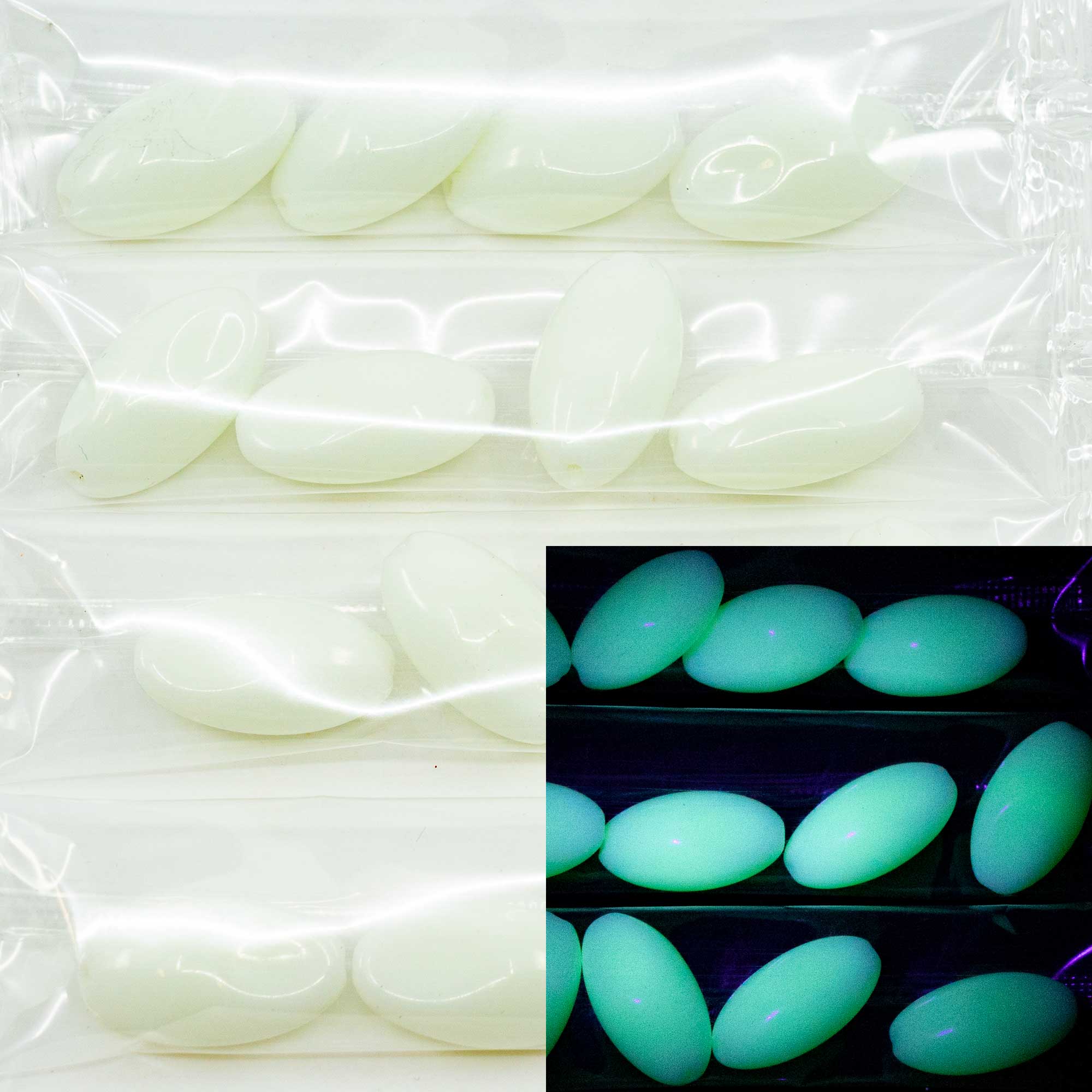 OUTLET 10 grams Oval Beads, 22 x 12 mm, Gray (83500), Glass, Czech Republic