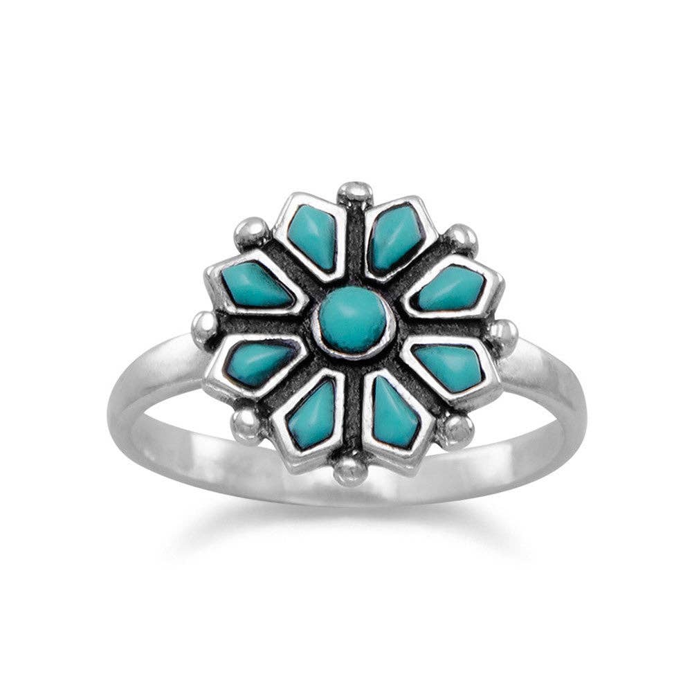 Turquoise Flower Ring: 7