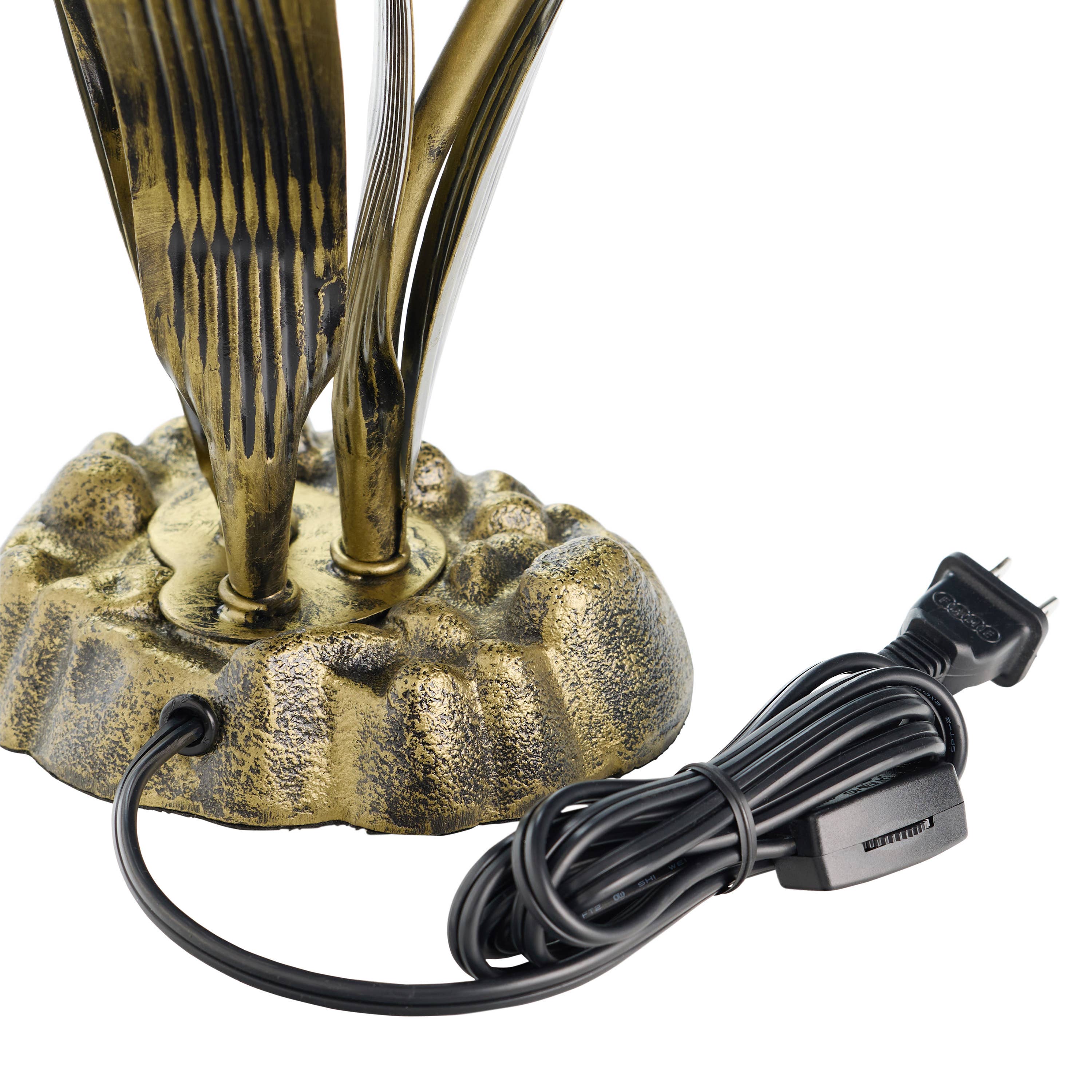 21" 3-Light Blue Mercury Glass Lily Table Lamp