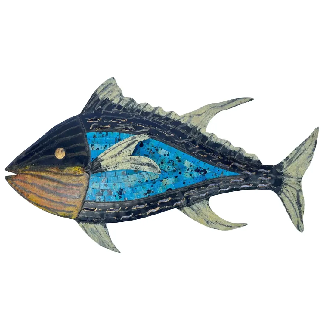 Fish Metal Mosaic - Small-N-1525-S-F