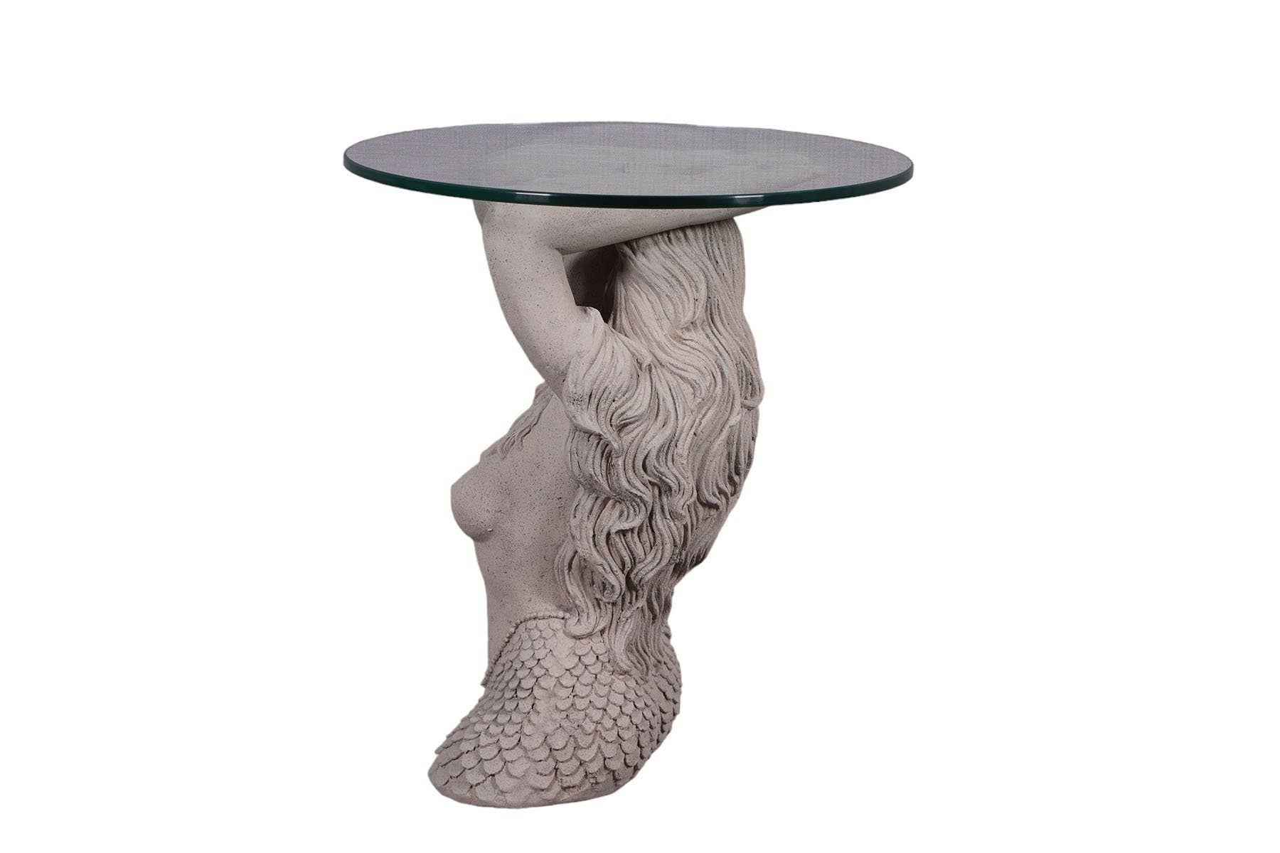 Large Mermaid end table in Roman Stone finish