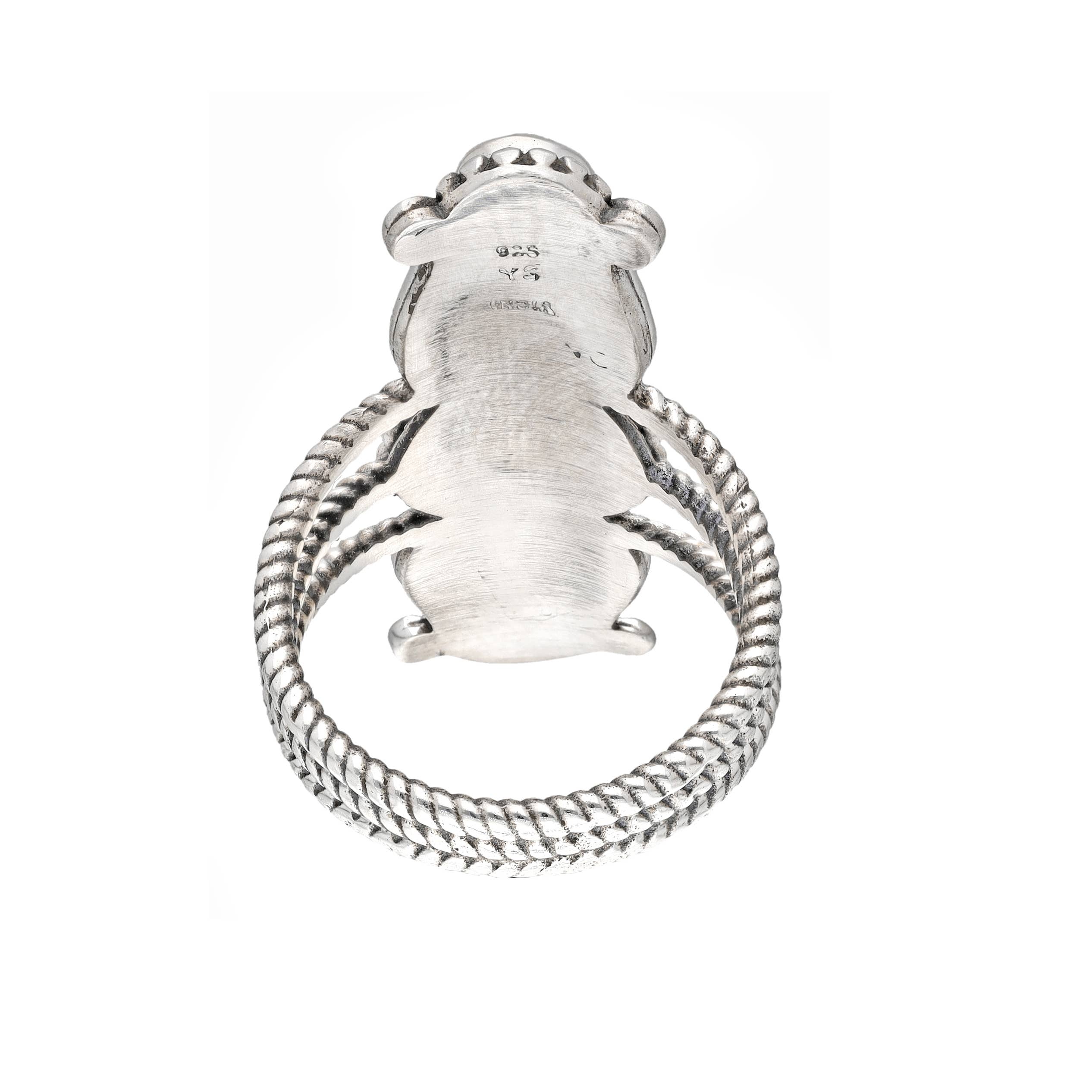 Oyster Copper Turquoise 925 Silver Statement Ring: 9