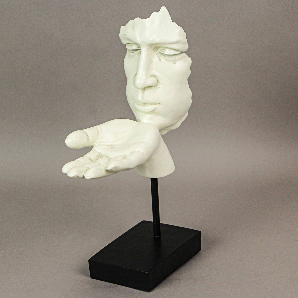 12in Resin Blowing A Kiss Decorative Sculpture W/Museum Base
