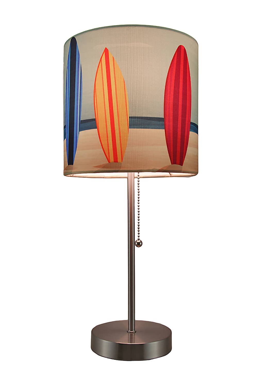 Surfboard Beach Stainless Steel Accent Lamp Decorative Shade