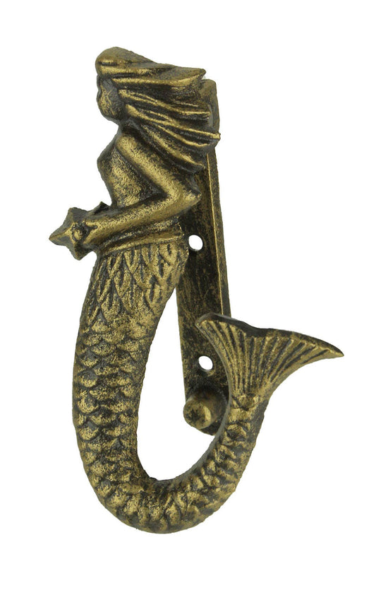Cast Iron Mermaid Door Knocker - Bronze