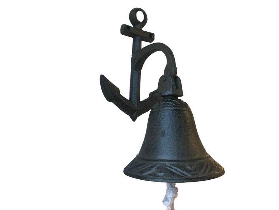 Cast Iron Wall Hanging Anchor Bell 8"