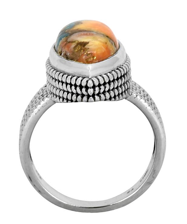 Oyster Mohave Turquoise 925 Sterling Silver Bold Ring: 9