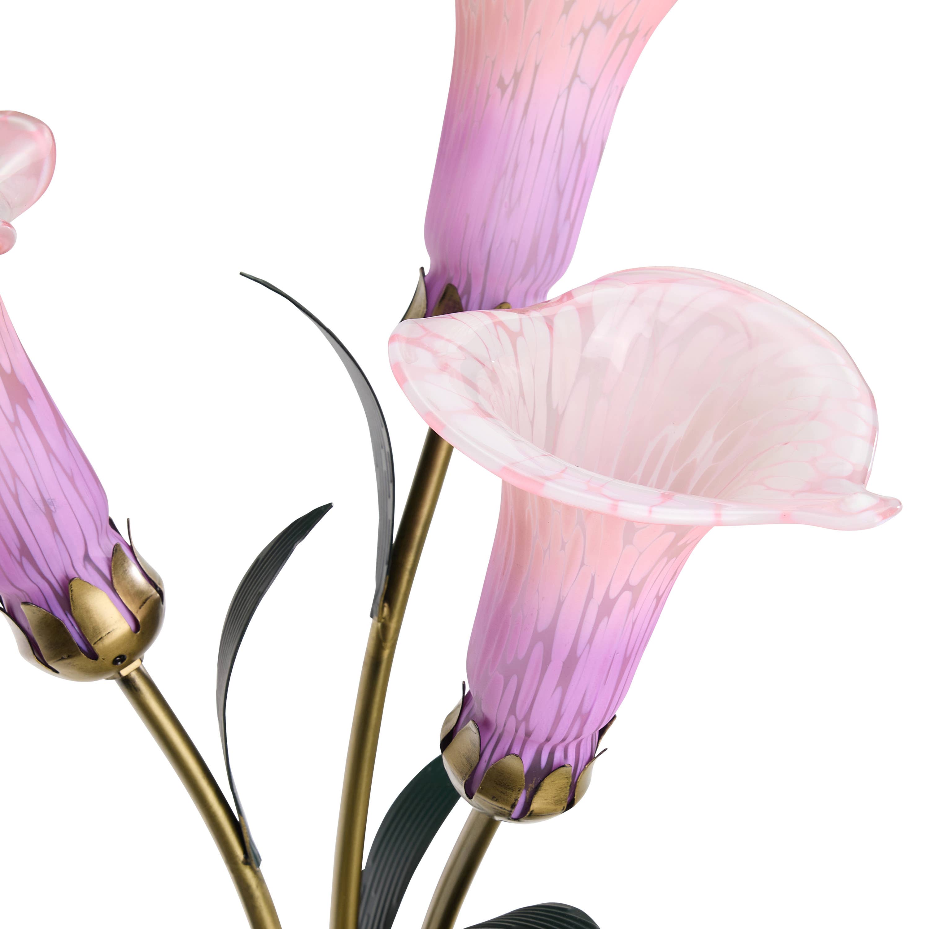 23.5"H Pink 3 Shade Handblown Glass Calla Lily Table Lamp