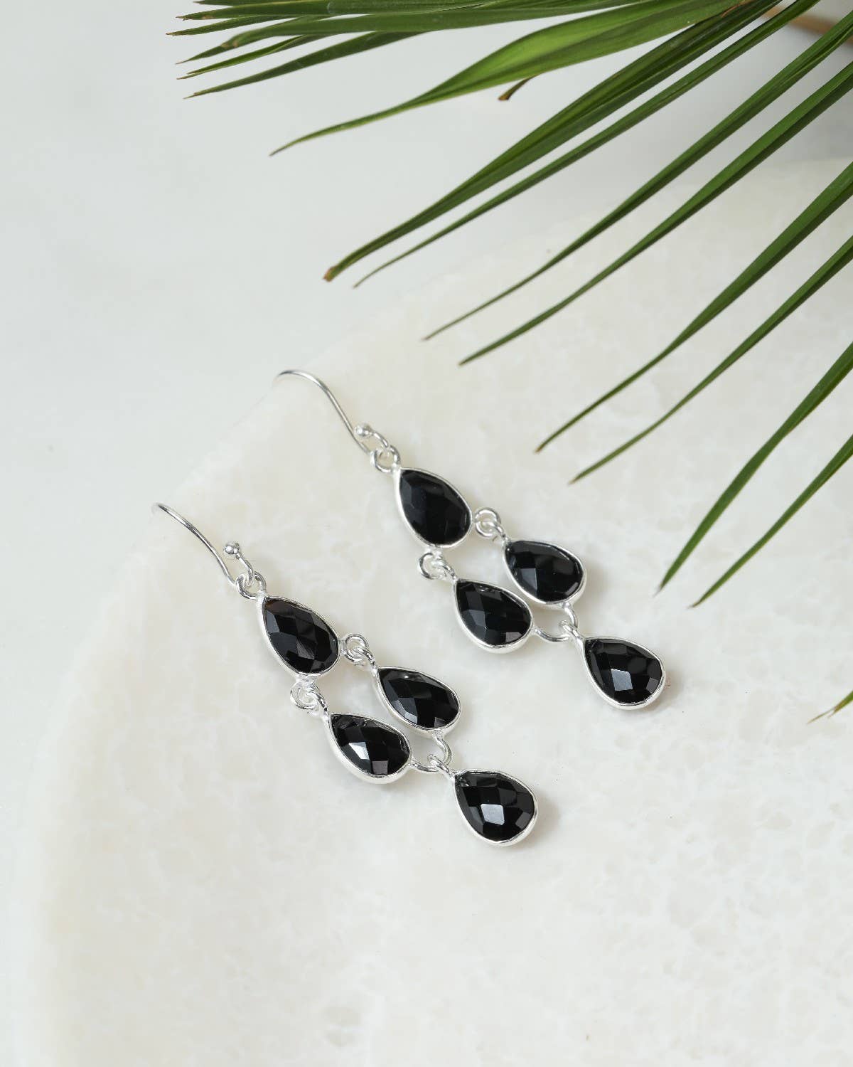 Black Onyx Solid 925 Sterling Silver Dangle Earrings Jewelry