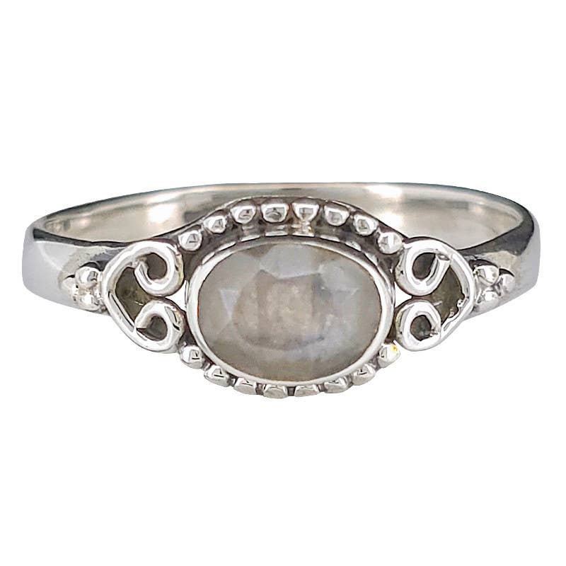 Faceted Labradorite Sterling Silver Ring: 8