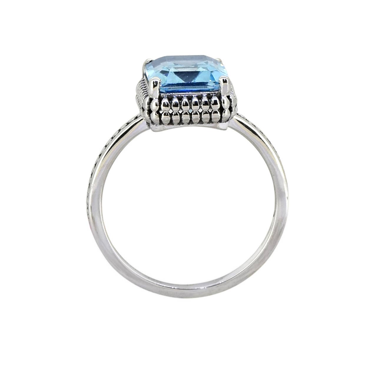 Blue Topaz 925 Silver Solitaire Ring: 10