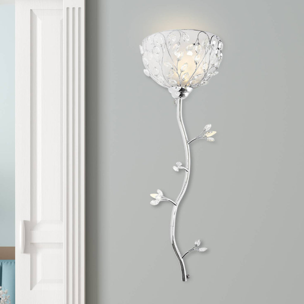 38.5" Crystal Glass LED Cordless Wall Sconce