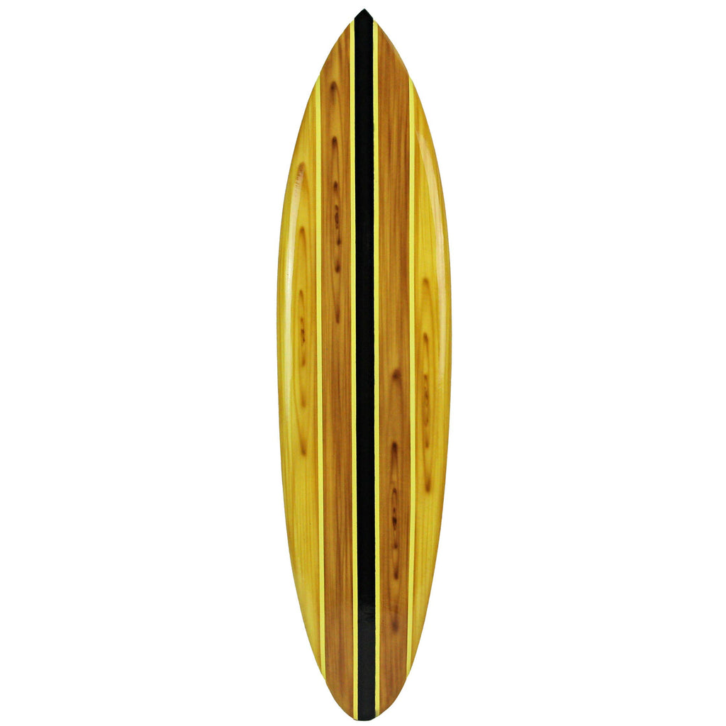 Striped Wooden Surfboard Wall Hanging 39 inch Natural