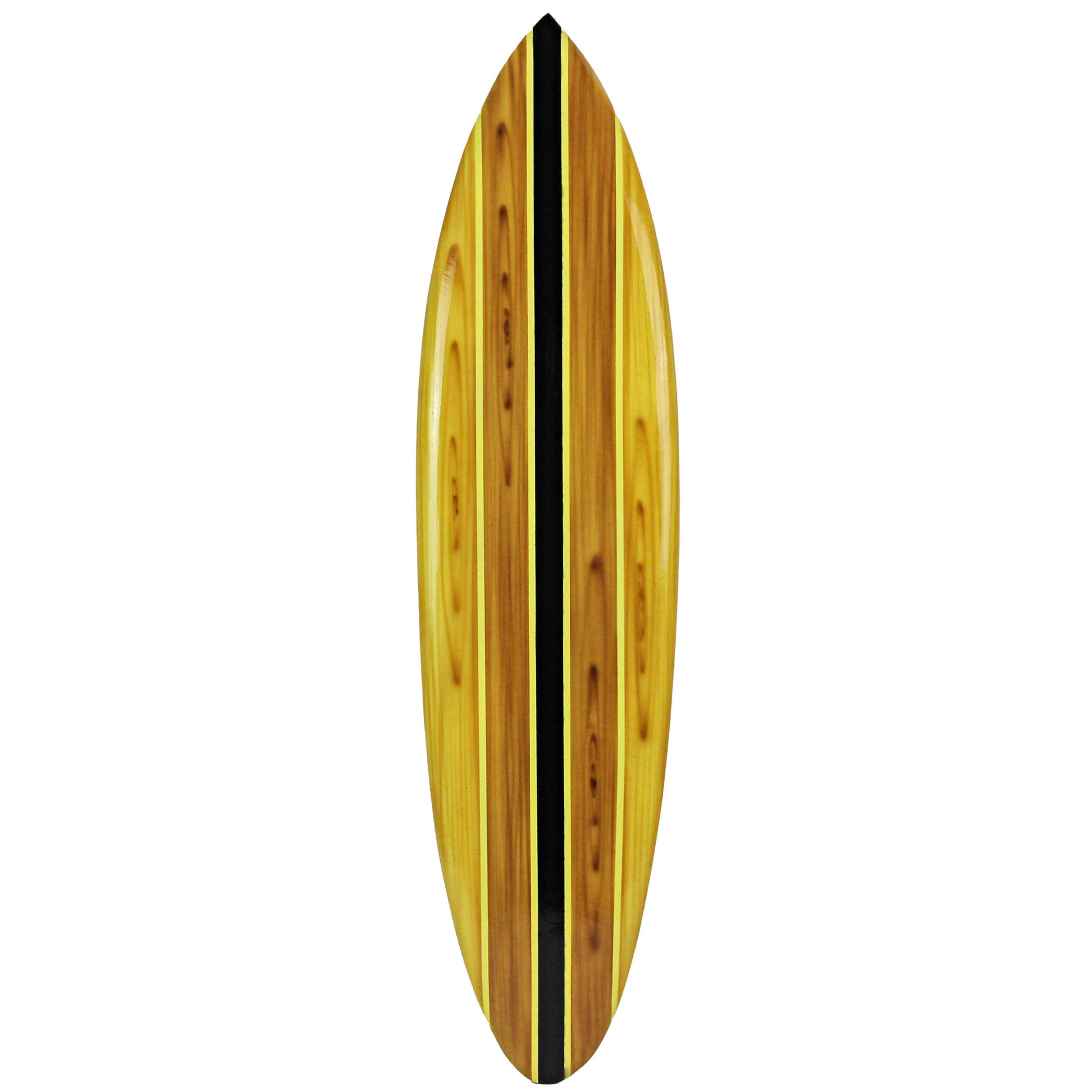 Striped Wooden Surfboard Wall Hanging 39 inch Natural
