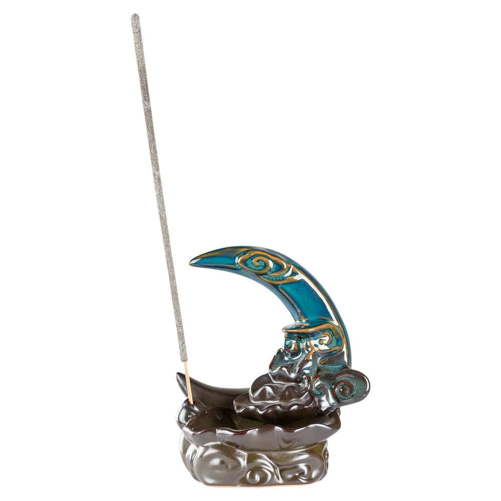 MOON WITH WATERFALL BACKFLOW CONE BURNER/ASSORTED COLORS