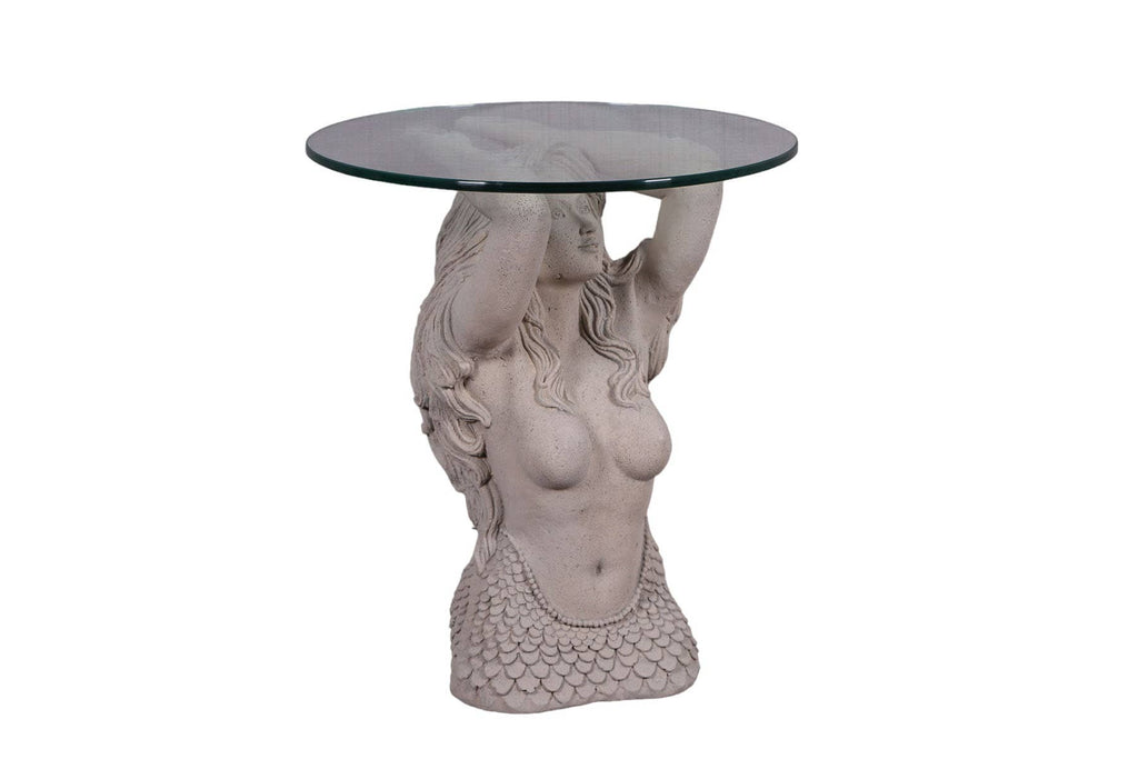 Large Mermaid end table in Roman Stone finish