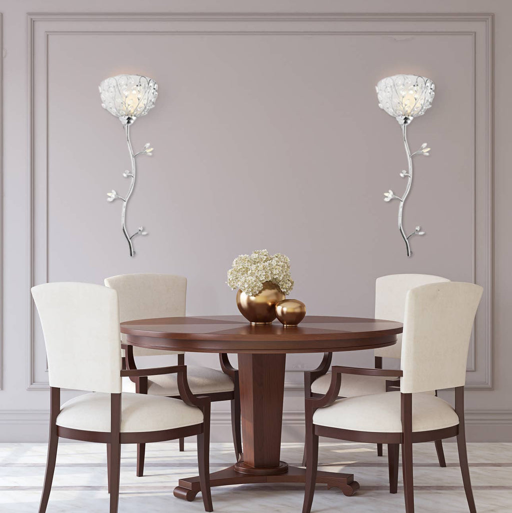 38.5" Crystal Glass LED Cordless Wall Sconce