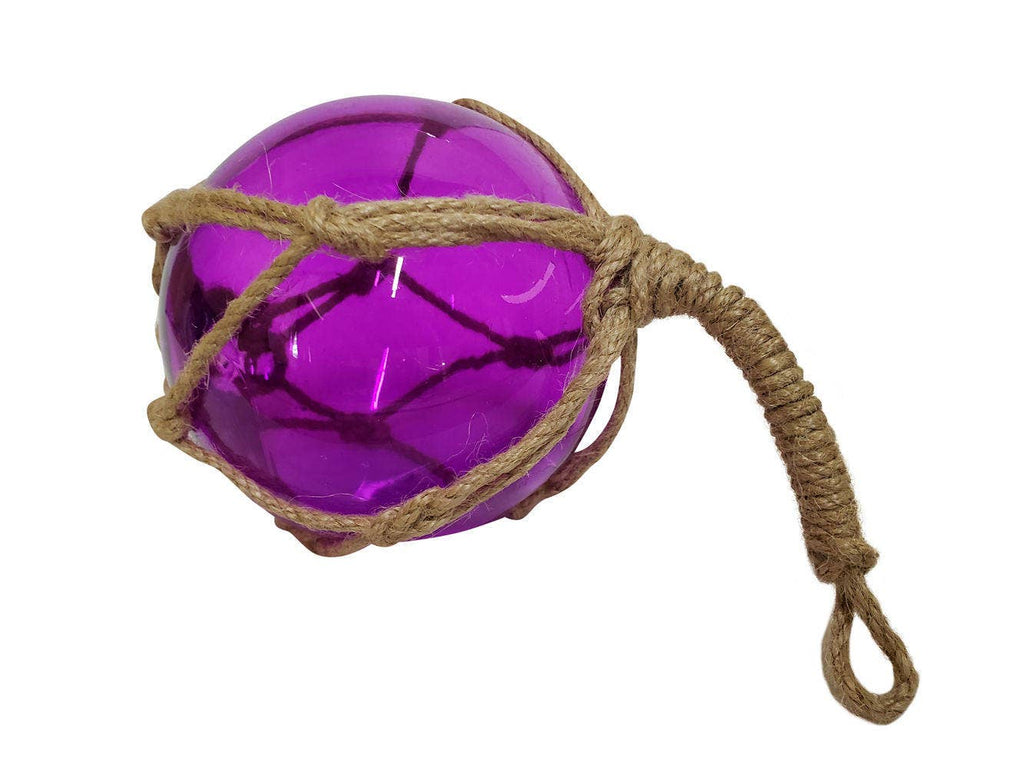 Purple Japanese Glass Ball Fishing Float Decoration Christmas Ornament 4"