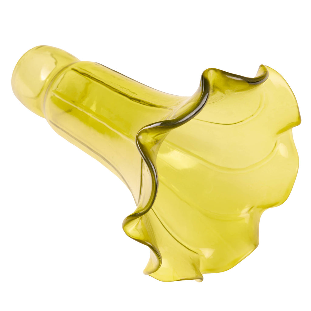 10.25"H Yellow Hand Blown Glass Lily Accent Lamp