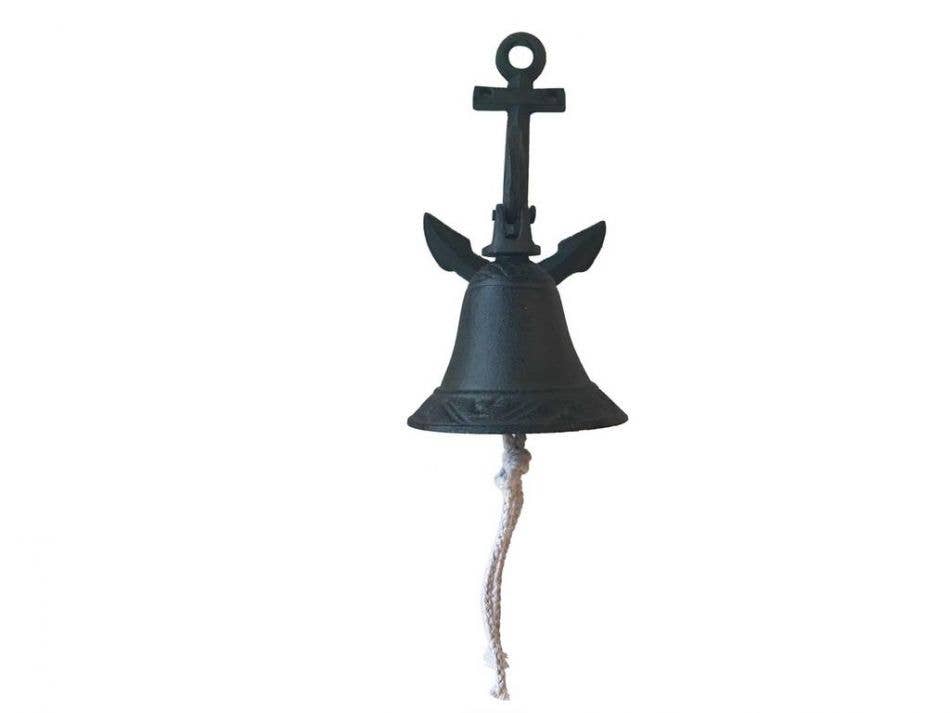 Cast Iron Wall Hanging Anchor Bell 8"