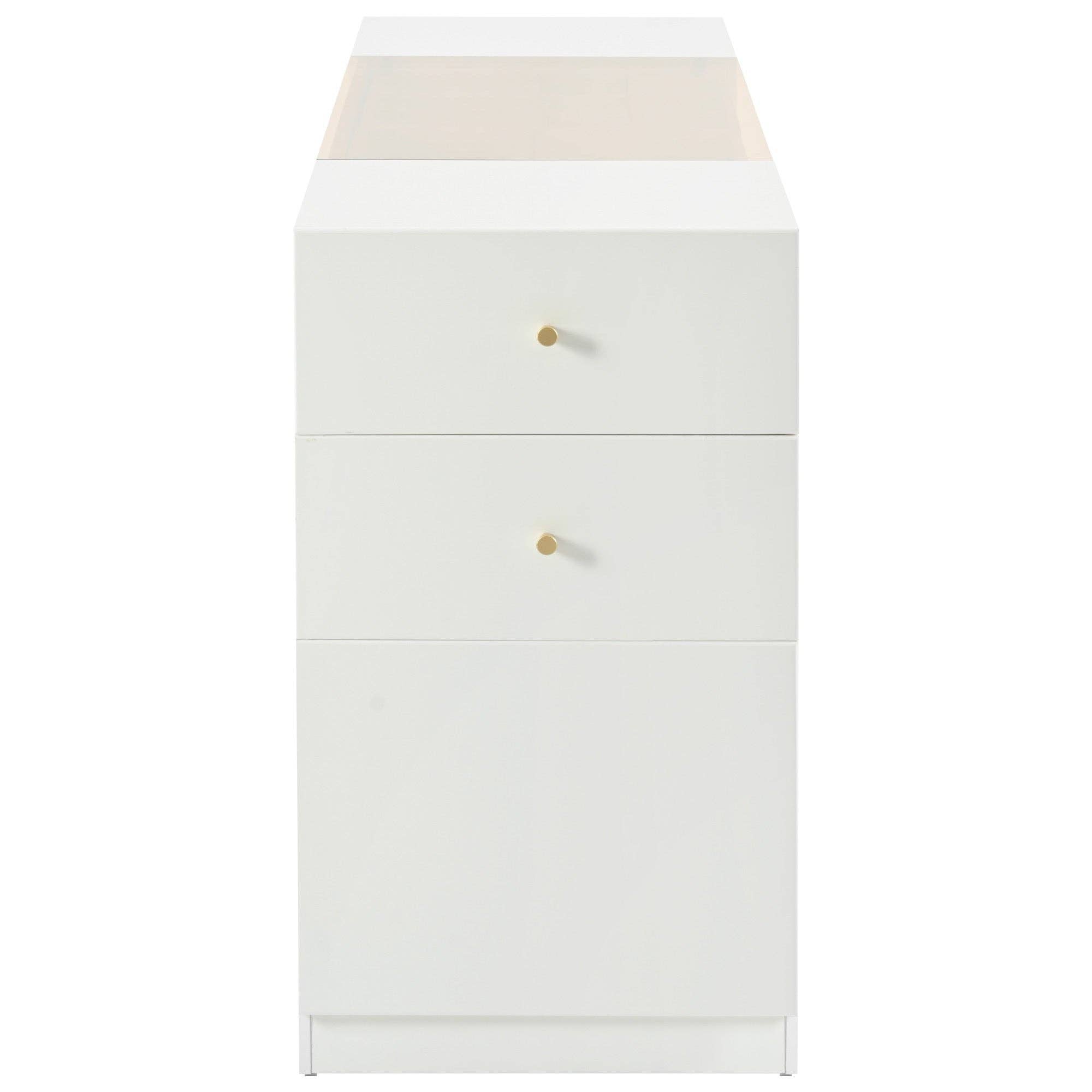 Modern Luxury Island Vanity Dresser with Glass Top&6 Drawer: Default