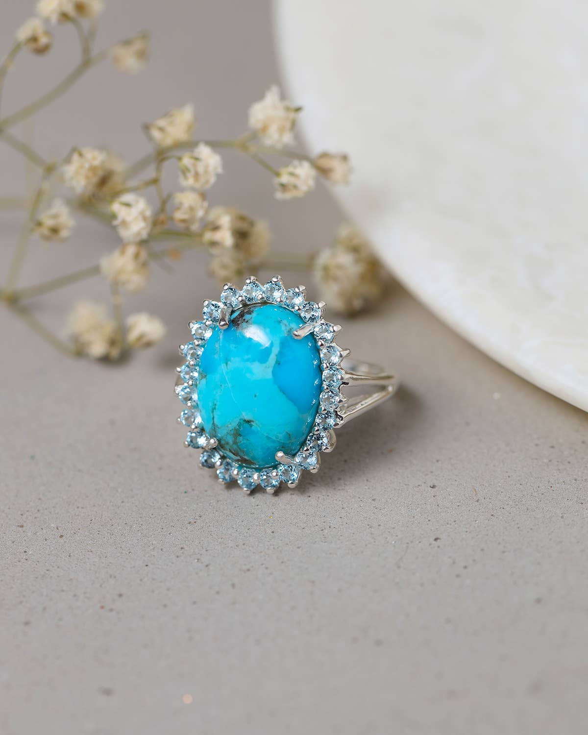 Blue Copper Turquoise 925 Sterling Silver Ring Jewelry: 7