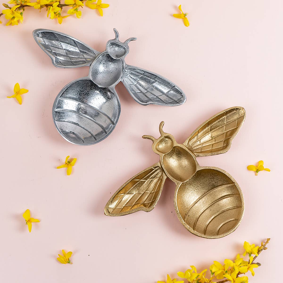 Bee Shaped Gold Textured Tray