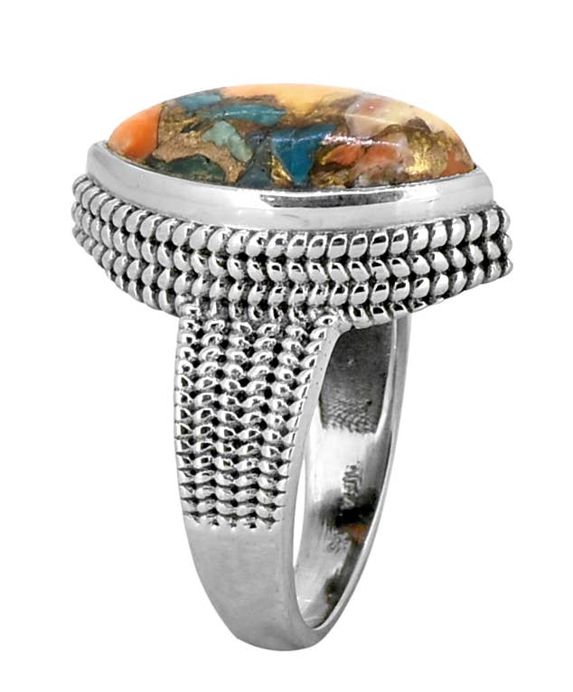 Oyster Mohave Turquoise 925 Sterling Silver Bold Ring: 9