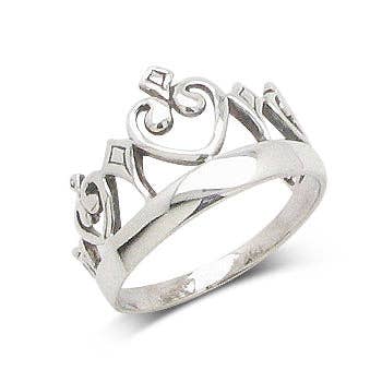 Miss America Princess Crown Sterling Silver Ring: 9