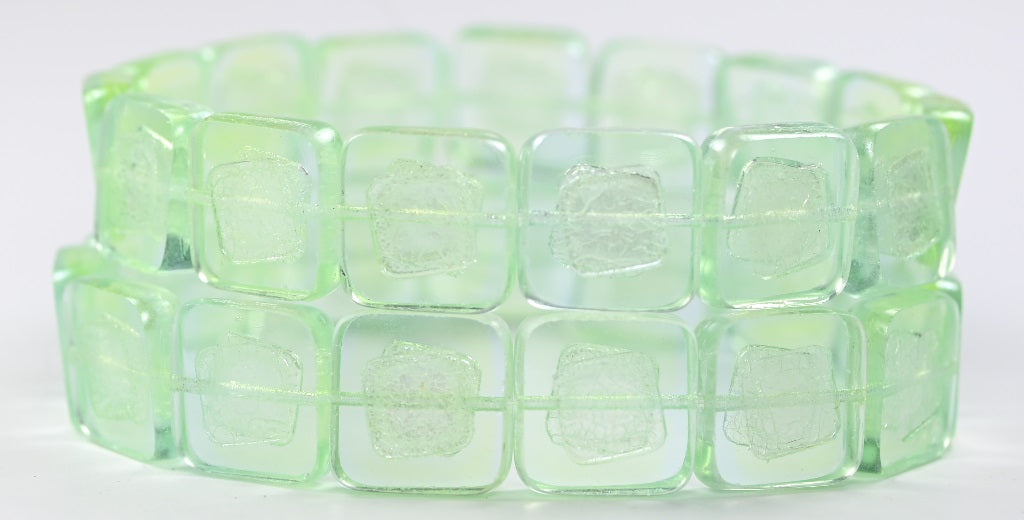 Table Cut Square Beads With Turned Square, 57601B Hematite (57601B-14400), Glass, Czech Republic